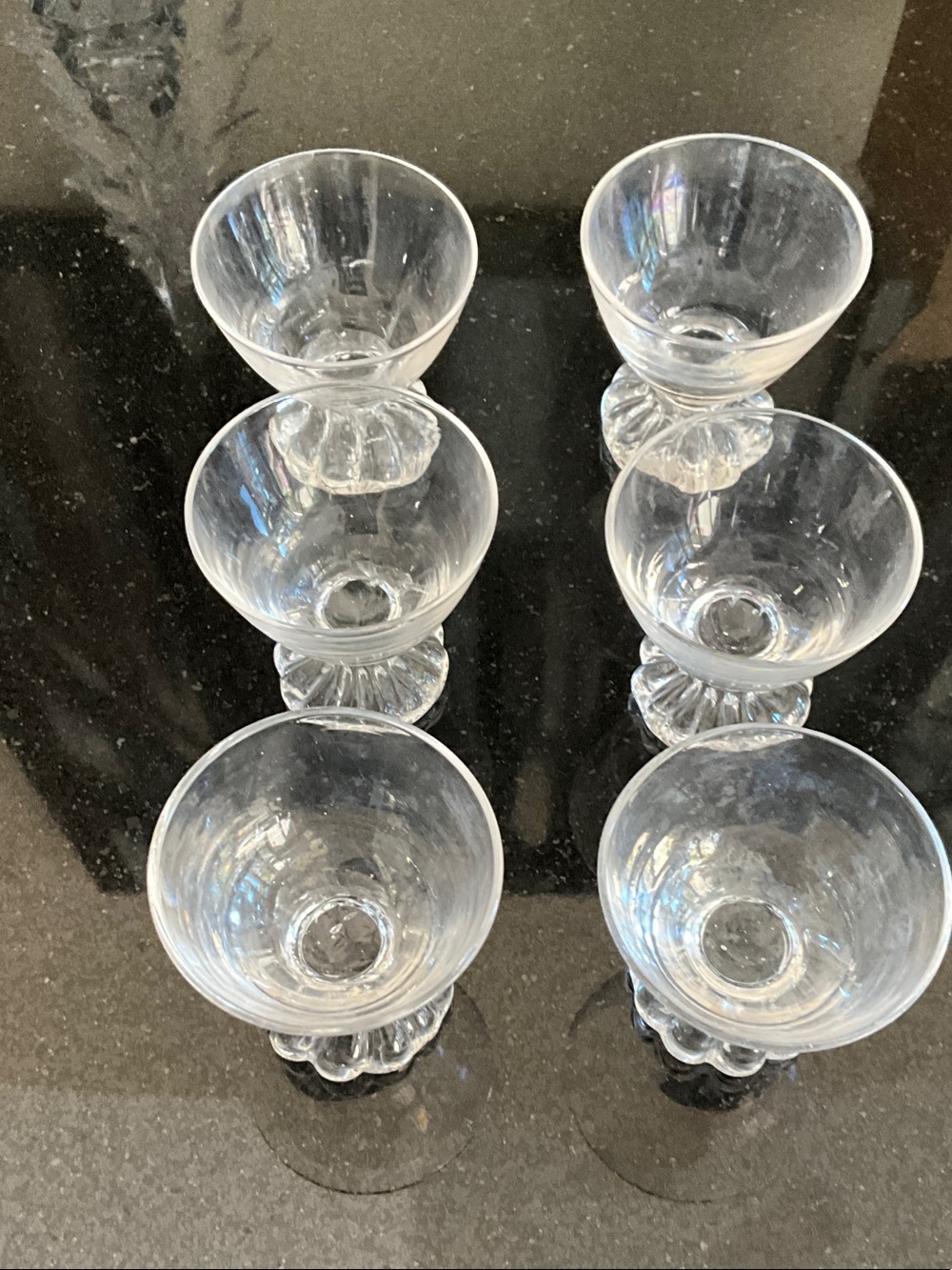 Set of 6 vintage Clear shot glasses